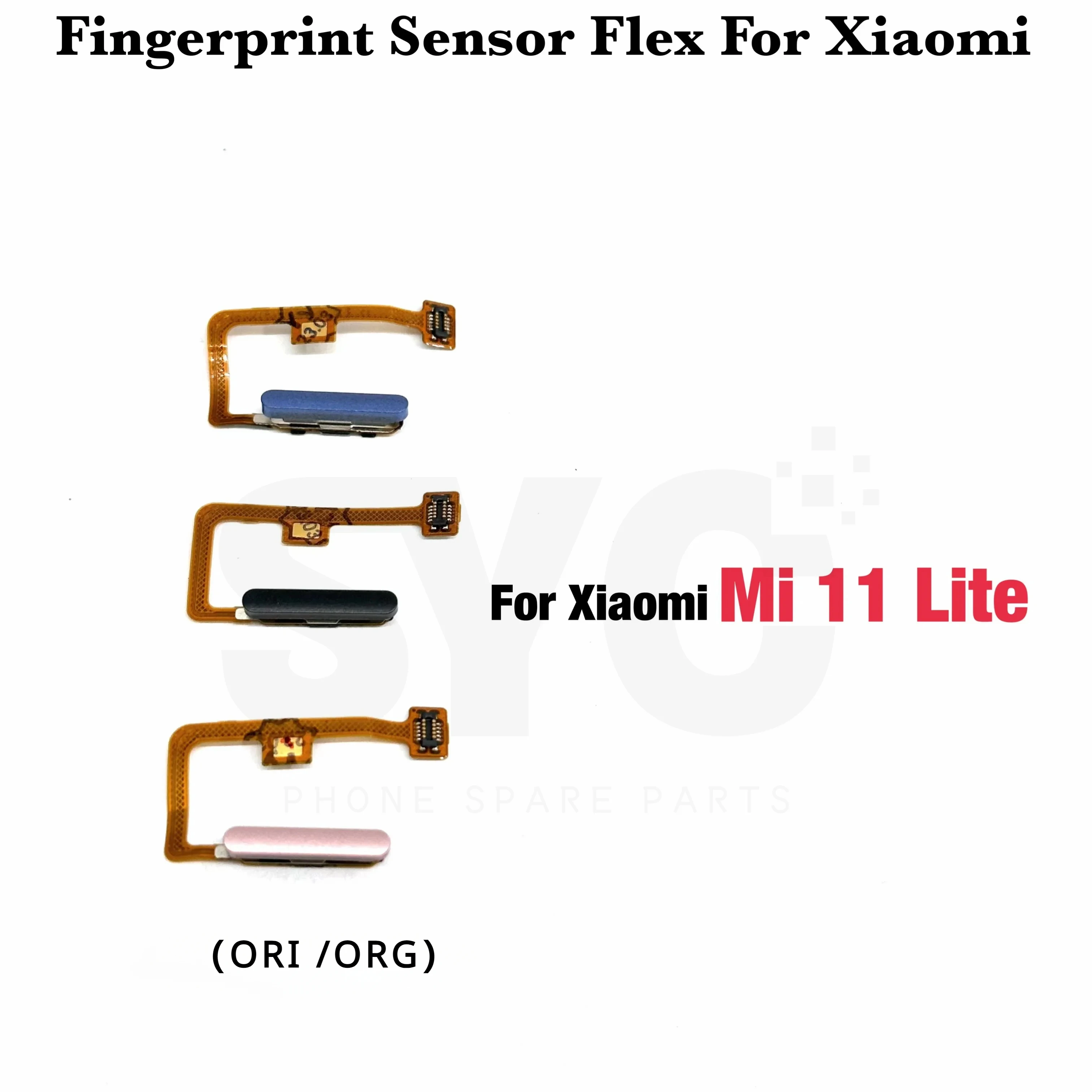 1Pcs original For Xiaomi Mi 11 Lite Home Button Fingerprint Menu Return Key Sensor Fingerprint Scanner Flex Cable