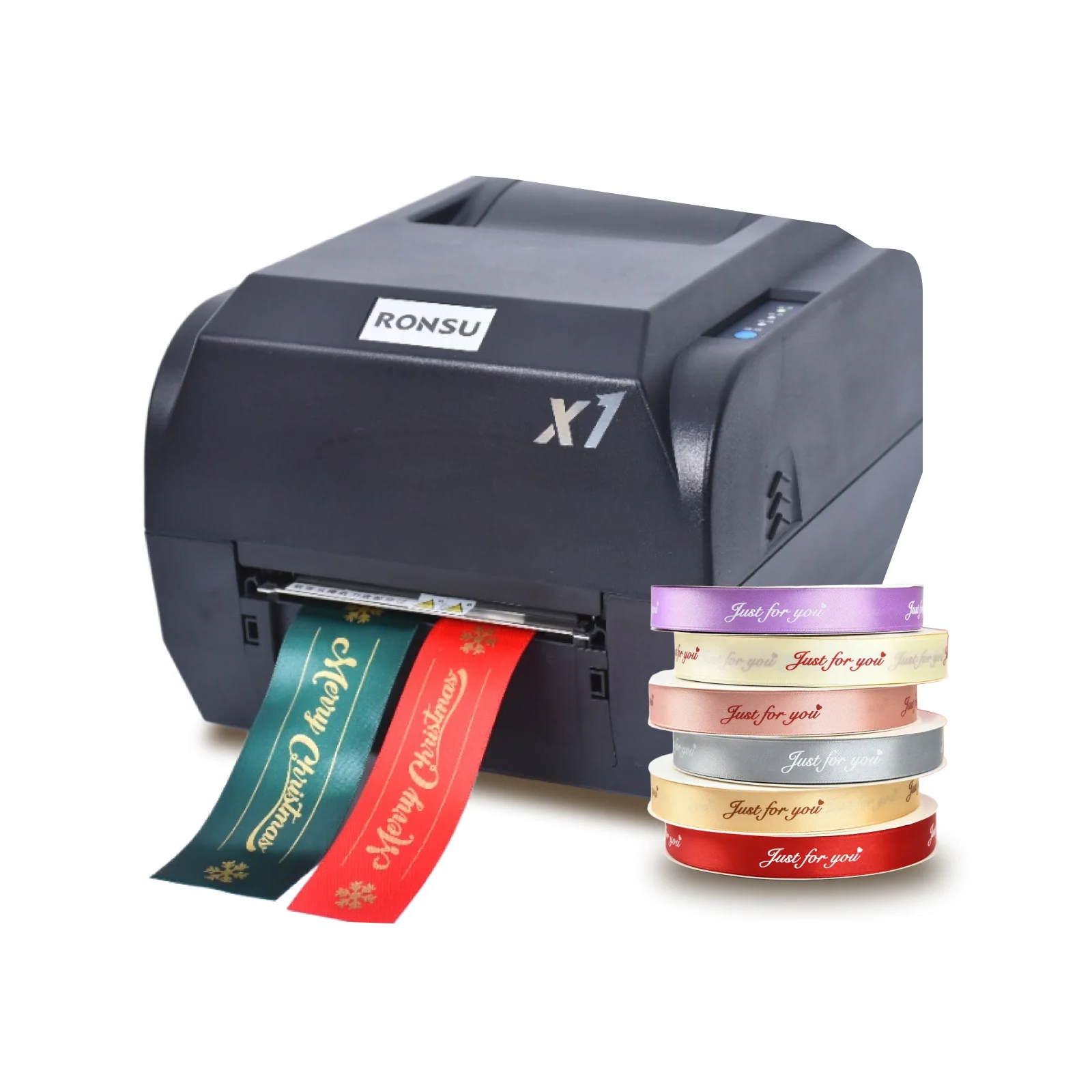 

High-Speed Desktop Label Printer Double-Roll Satin Ribbon Multi-Function Sticker Printing Machine for Gifts