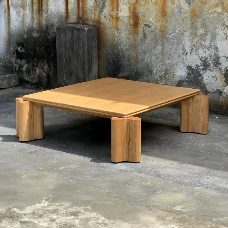 

Solid wood coffee table household living room square natural travertine simple coffee table