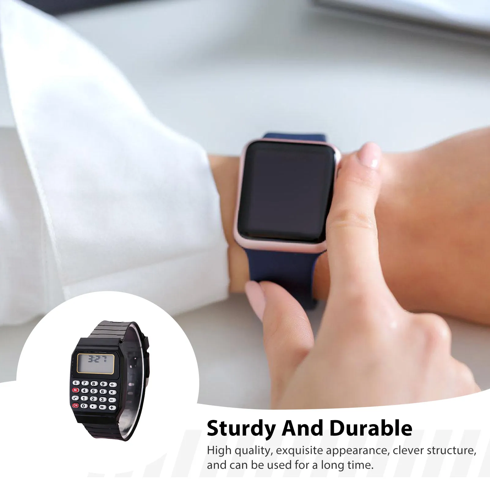 

Watch Model Compact Calculator Compact Size Portable Calculator for School Students Business Supplies