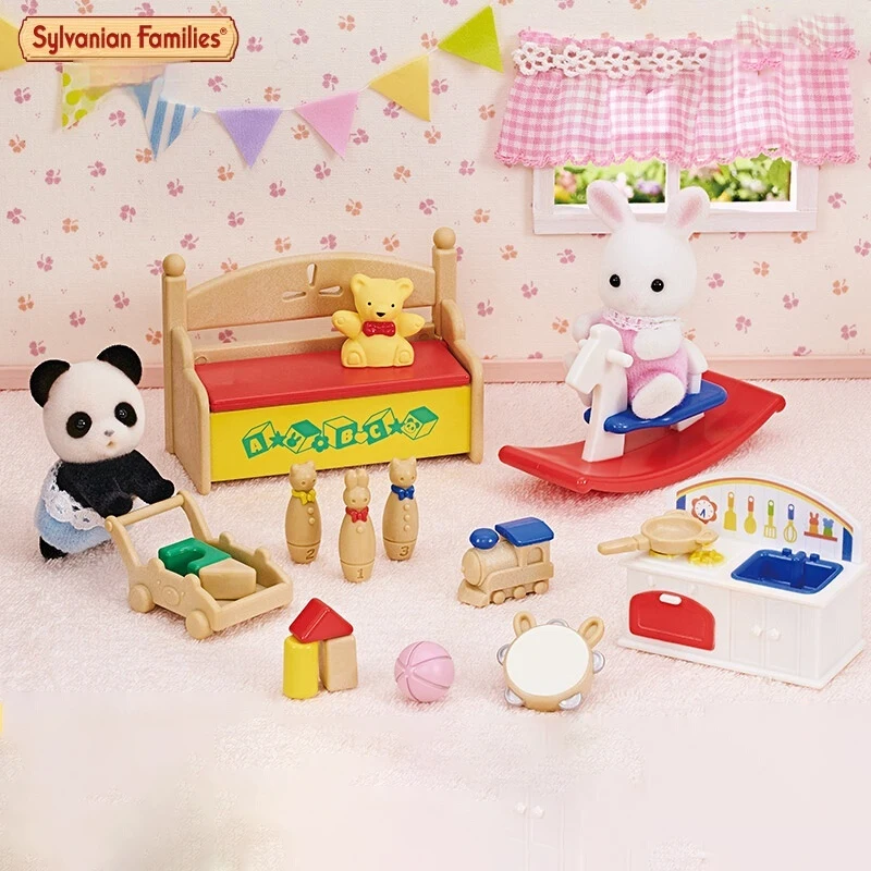 Authentic Sylvanian Families Anime Character Simulation Playhouse Toy Room Decoration Toy Christmas Gift