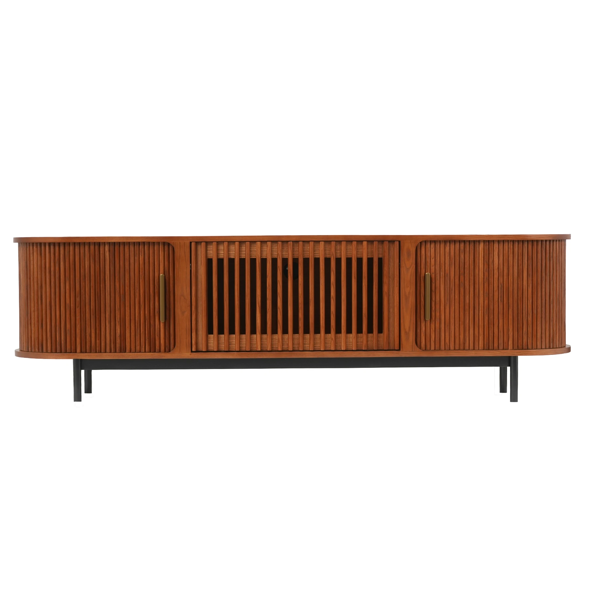 

High Quality Modern Designer TV Cabinet Luxury Walnut Solid Wood Simple Style for Living Room