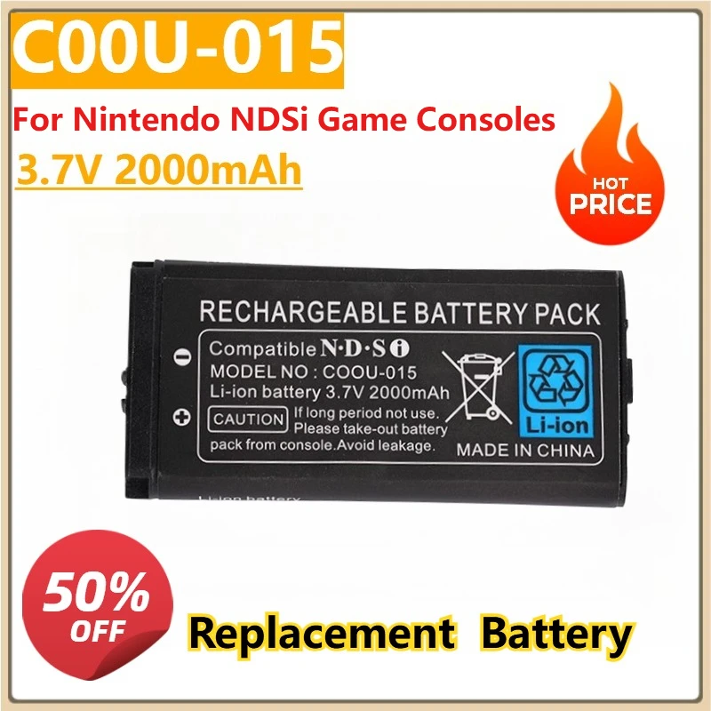 

3.7V Built-in 2000mAh Large Capacity Applicable C00U-015 Replacement Lithium Battery for Nintendo NDSi Game Consoles