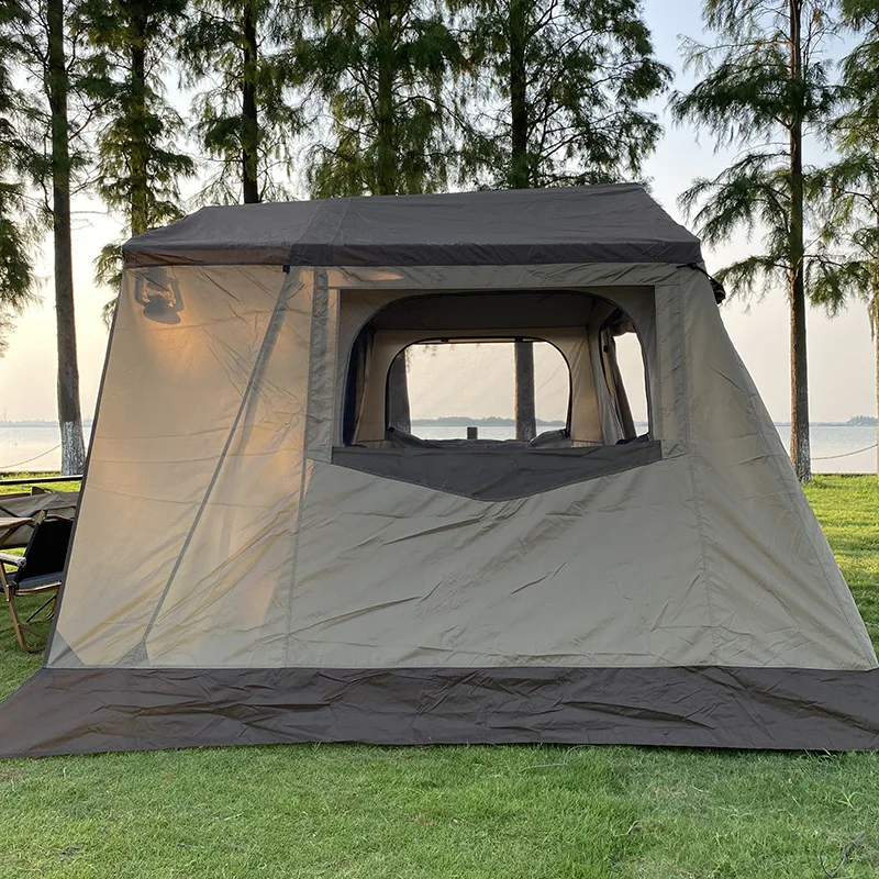 Portable Field Camping Tent, Outdoor, Thickened, Rainproof, Double Hiking, One Room, One Living Room