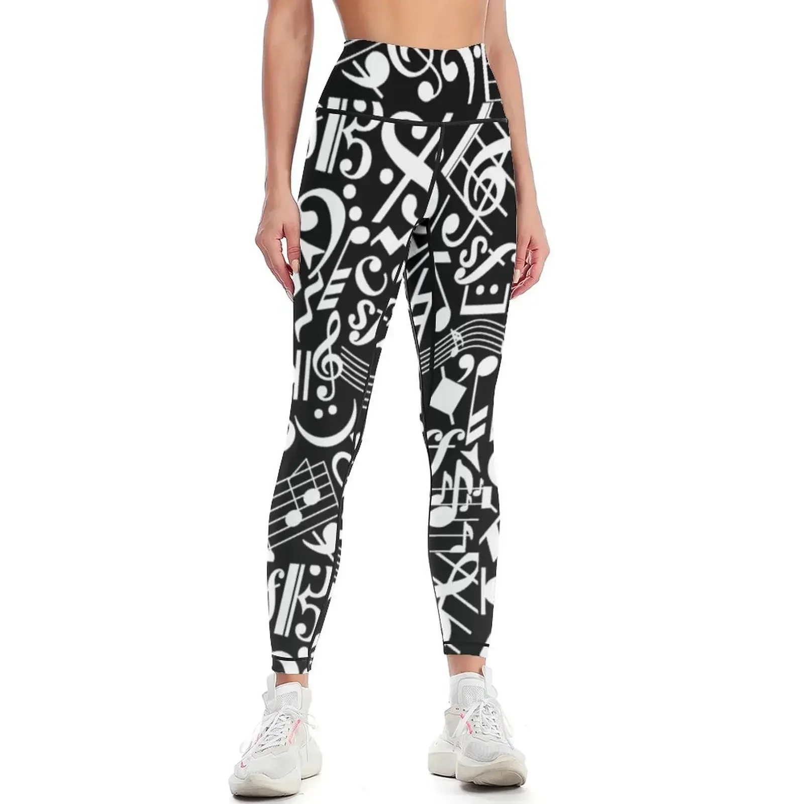 

Music notes Music symbols Music Leggings sports for gym trousers harem pants Women sportwear Womens Leggings
