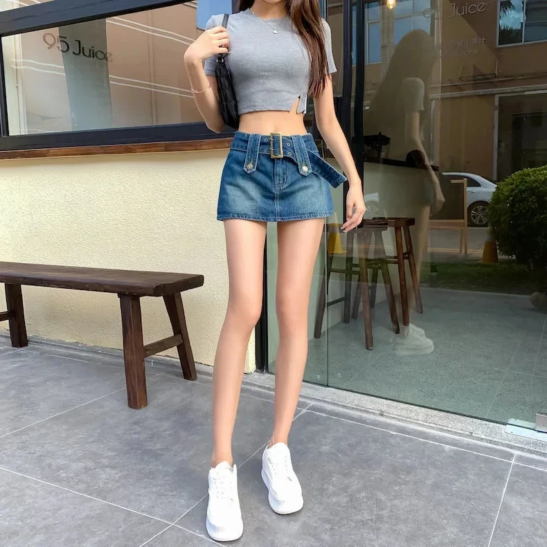 new summer young female women girls fashion casual sexy mid waist Denim shorts skirts