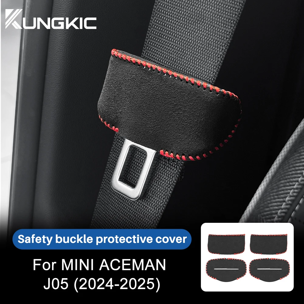 4pcs/set Seat Belt Buckle Protective Cover for Mini Cooper Aceman J05 2024 2025 Interior Modified Safety Decal Car Styling