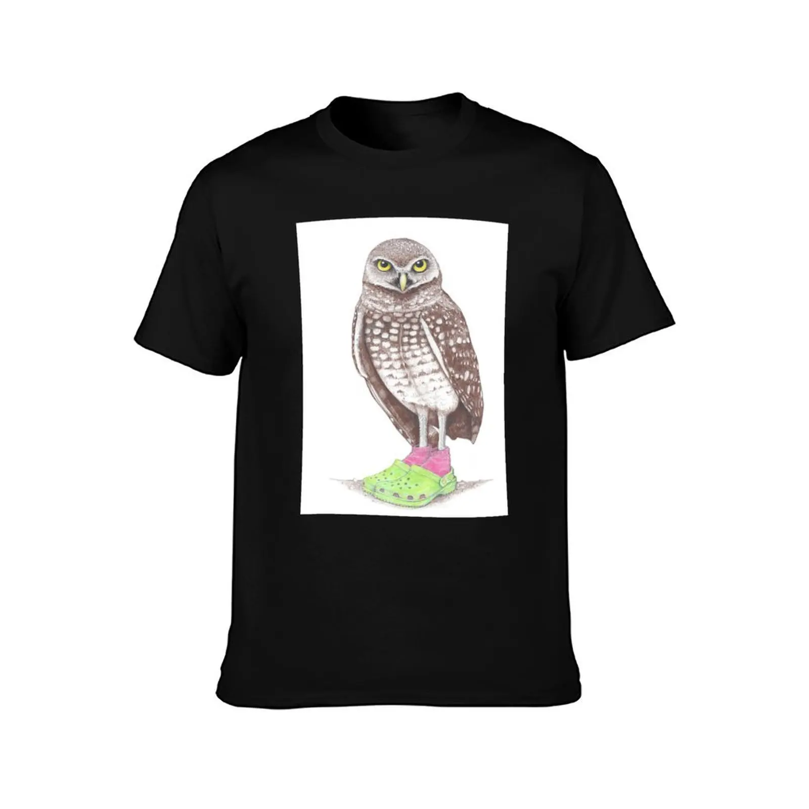 Burrowing Owl in Crocs T-Shirt luxury designer plain street wear Men's t shirts