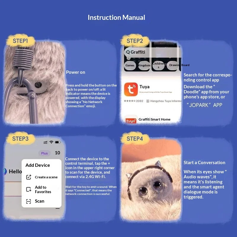 Smart AI Emotional Companion Robot Plush Toy Interactive Talking Plush Pet With Long Memory Multi Language Support For Adults