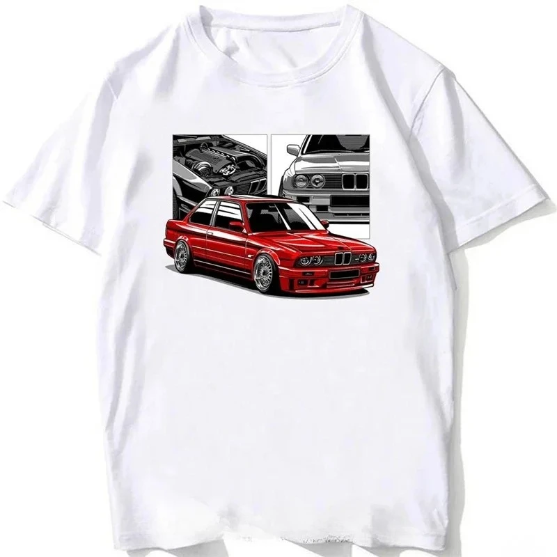 tshirt Retro Germany EUDM - E34 M5 Tshirts Old Legend E30 M3 Classic Car T-Shirt Casual Tops White Graphic tshirt