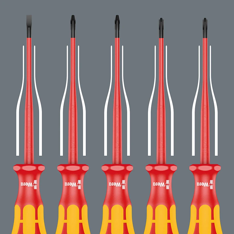 WERA 05059030001 17 Pieces Kraftform Kompakt VDE Insulated Screwdriver Set 565 Grams PH/SL/PZ/TORX