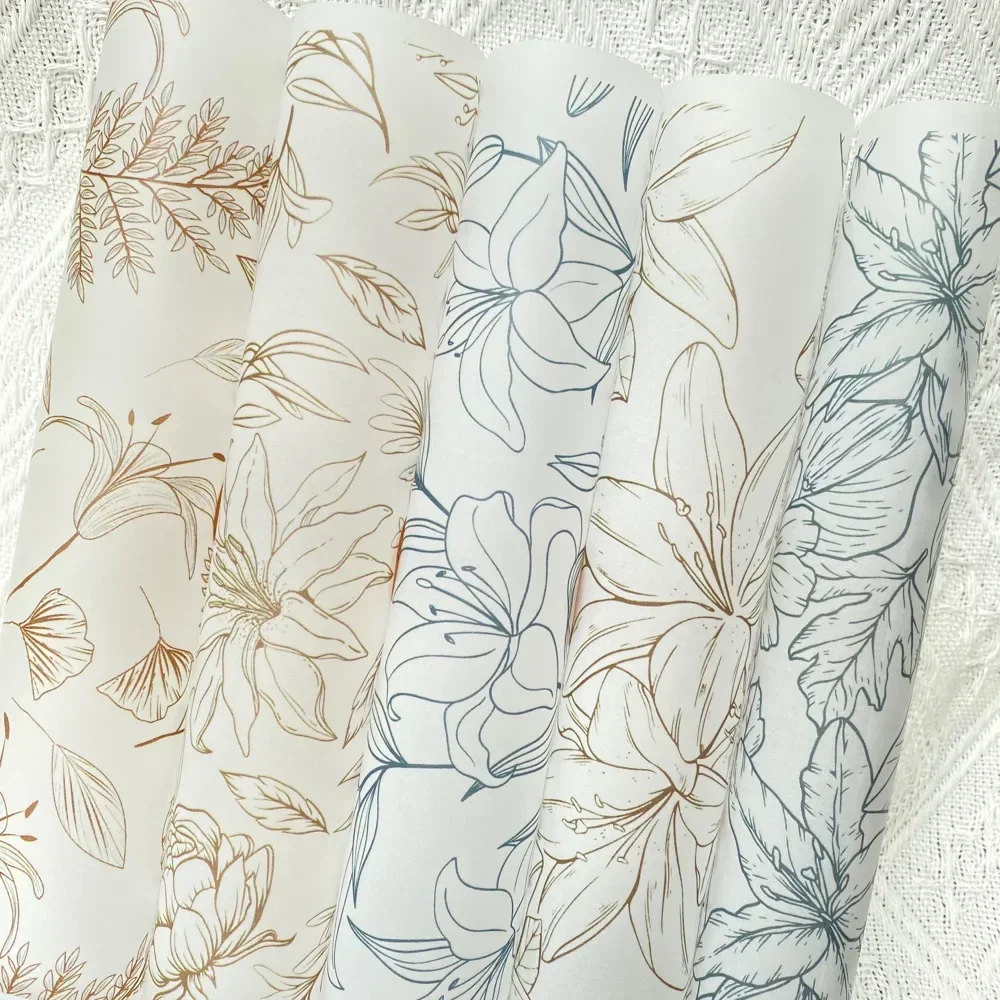 Lily Floral Print 80% przezroczysty papier Ręcznie robiony papier do pakowania mydła Papier woskowy Przyjazny dla środowiska papier do pakowania