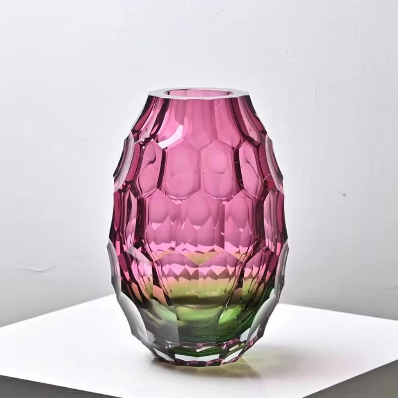 a1 Faceted crystal glass vase flower arrangement water raising plum  crystal ornament home decoration water flower distributor