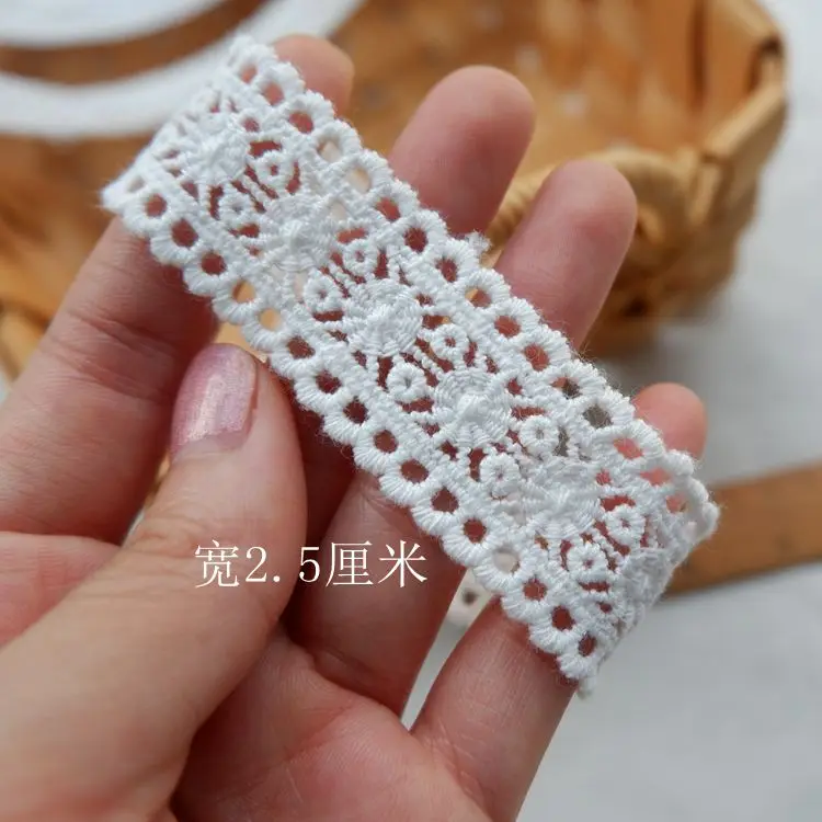 Exquisite Cotton Embroidery Ribbon Lace Trim Skirt, Sewing Accessories, Clothing Decorative Materials, Off White, High Quality