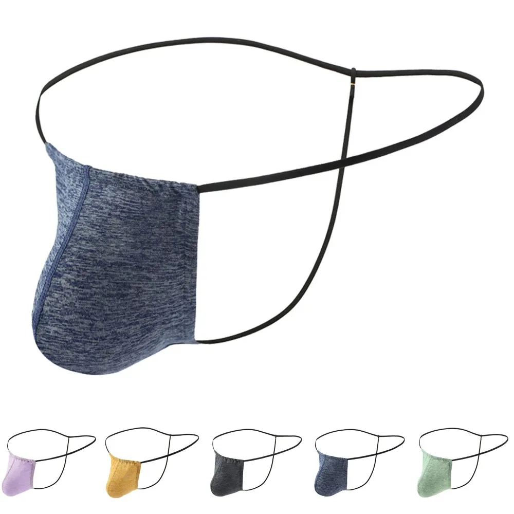 Celana Dalam Pria Model Thong Jockstrap Transparan dengan Kantong, Low Rise, Tembus Pandang, Seksi, Model V-String