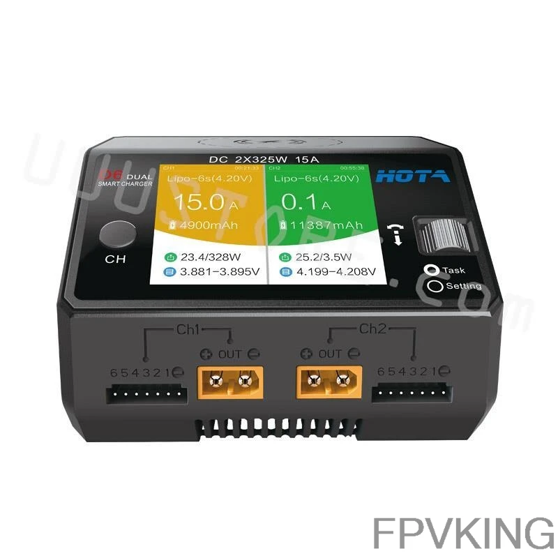 HOTA D6 DC 650W 15A Dual Channel LiPo Batterij Slimme Oplader Ontlader Voor 1-6S Lipo Batterij FPV Model RC Drone Onderdeel