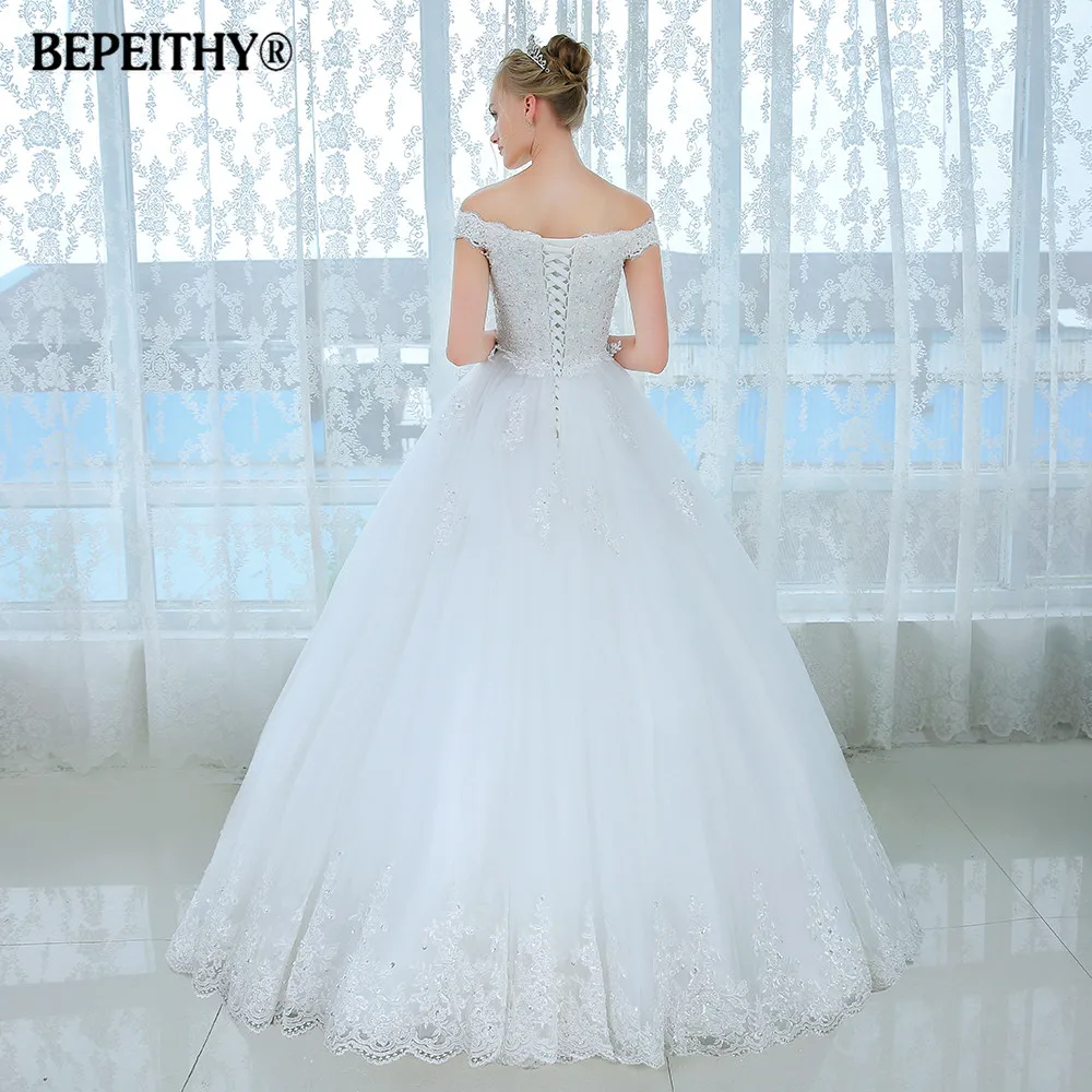 BEPEITHY Abito da ballo senza schienale moda personalizzato Abito da sposa Vestido De Noiva Abiti da sposa in pizzo Abiti da sposa principessa Robe