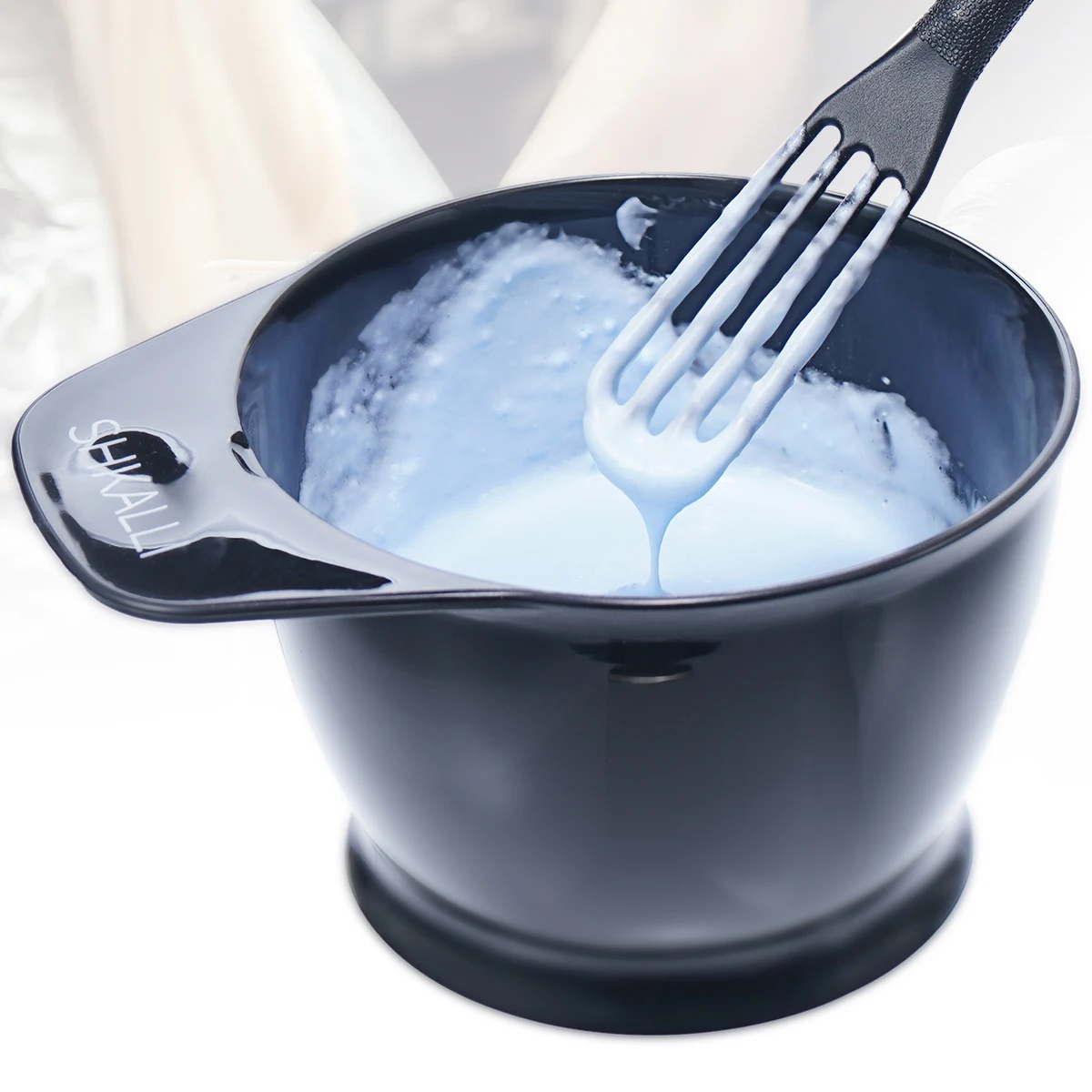 Pro Large Hair Mixing Bowl w/ Handle - Non-Slip Base, Graduated Marks - for Dye/Bleach, Durable/Easy Clean Salon Tool