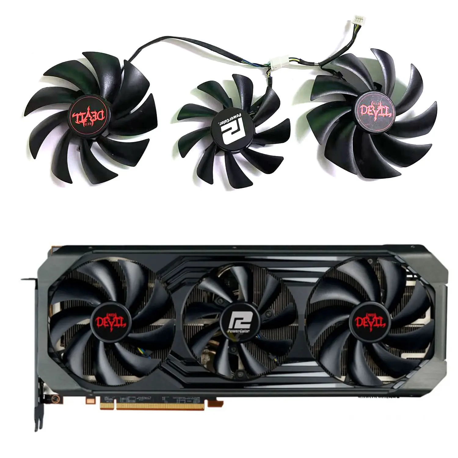 

95MM FD10015H12D 85MM FD9015U12D 4PIN for Powercolor Radeon RX6700XT 6750 6750XT 6800 6800XT 6900XT 6950XT Red Devil OC