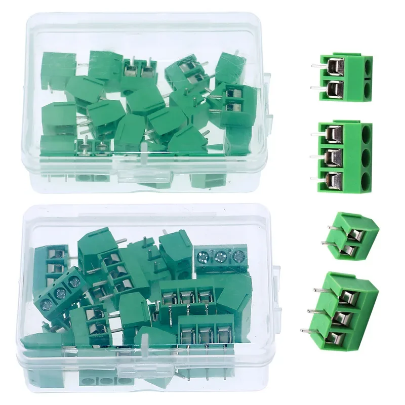 20pcs/lot  Pitch 5mm KF301-2P 3P Pin PCB Mount Screw Terminal Block Connector 300V 15A