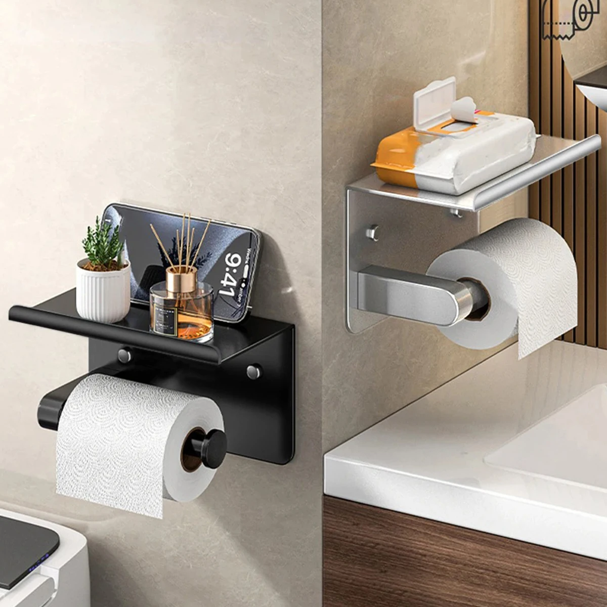 

Держатель для бумаги в ванной комнате, держатель для туалетной бумаги, без сверления, настенное крепление, держатели для туалетной бумаги, держатель для телефона, домашний держатель для бумажных полотенец