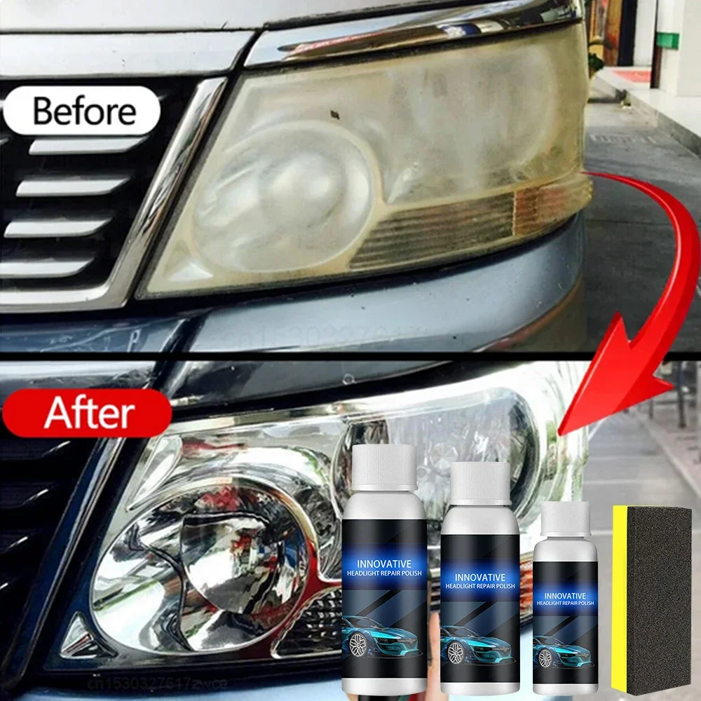 Car Headlight Restoration Polishing Kits Headlamp Scratch Remover Repair Liquid Front Lamp Renewal Polishing Maintenance Cleaner