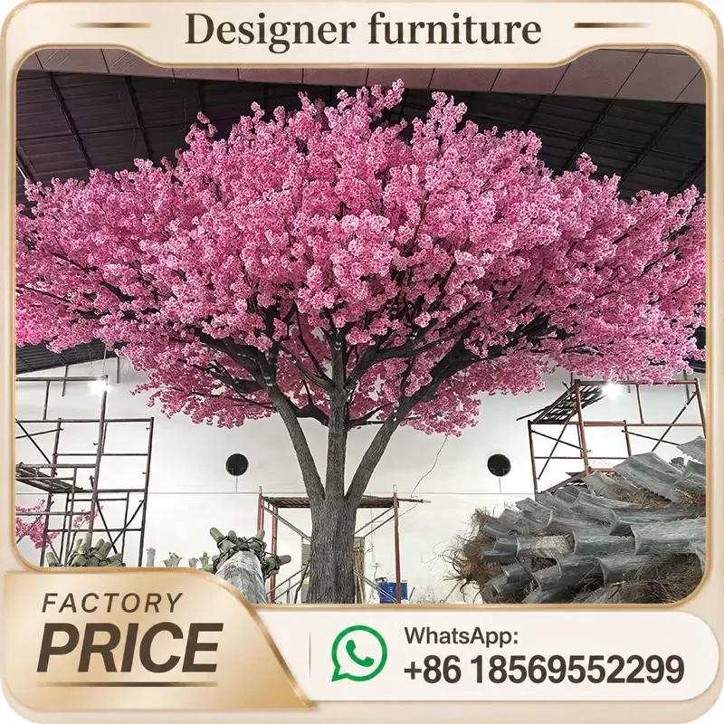 Large Faux Pink Cherry Blossom Tree Artificial Real Looking Silk Flower Tree For Hotel Wedding Home Decoration Centerpiece