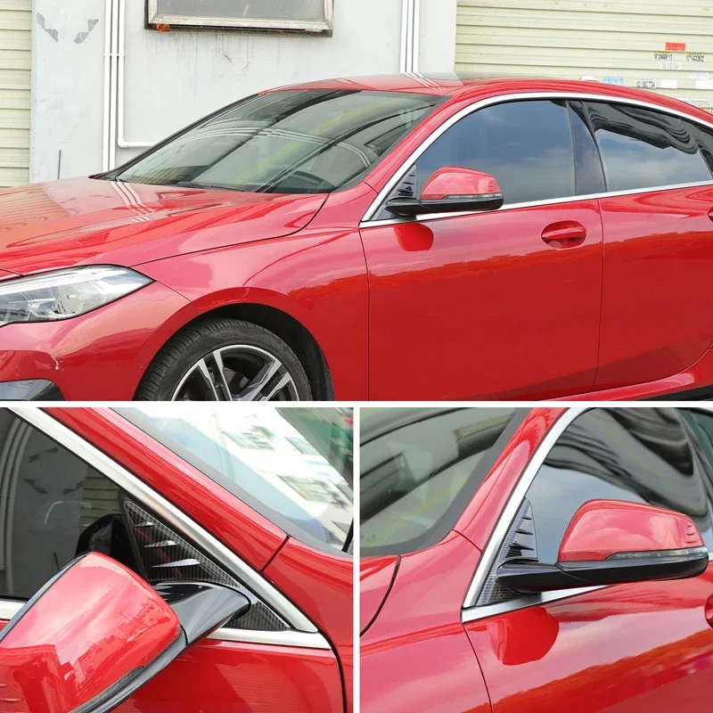 

2Pcs ABS Carbon Fiber For BMW 1 2 Series F40 F44 2020-2024 Car Mirror Side Triangle Spoiler Trim Cover Sticker Car Accessories