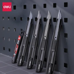 델리 개폐식 상자 커터 유틸리티 나이프 탄소강 자동 잠금 디자인 절단 도구 벽지 카톤 нож 편지지 Supplie