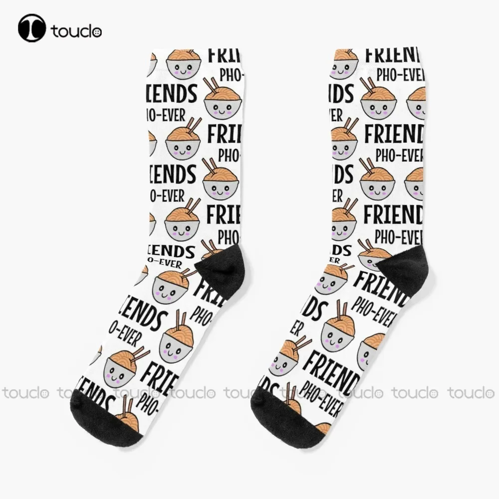 Friends Pho Ever Socks Mushroom Socks Cartoon Comfortable Best Girls Sports Street Skateboard Socks 360° Digital Print Harajuku