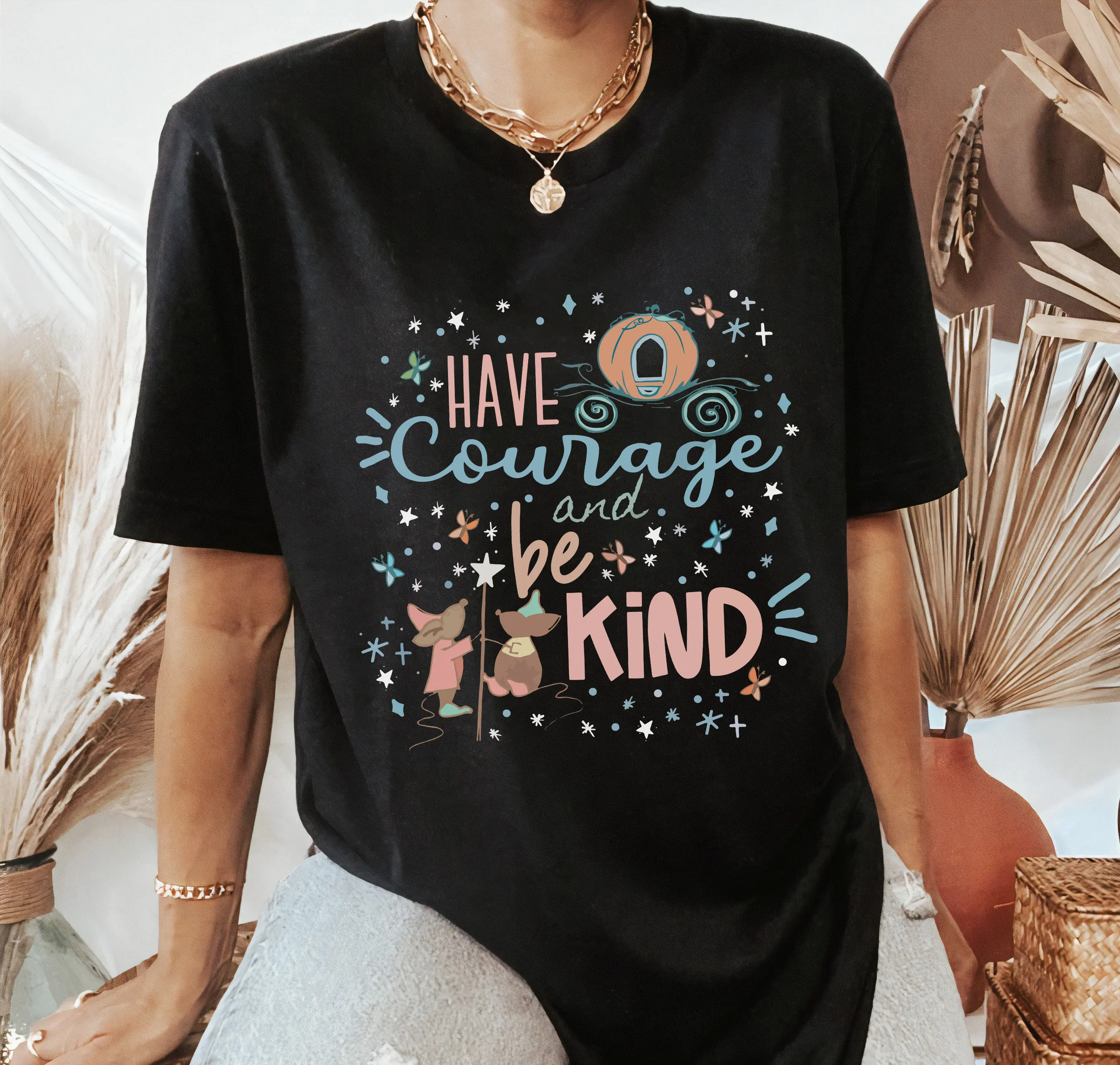 

Футболки Disney Cinderella «Brave and Kind», Gus and Jaq, футболки принцессы Золушки Диснея, семейная одежда в парке Диснея