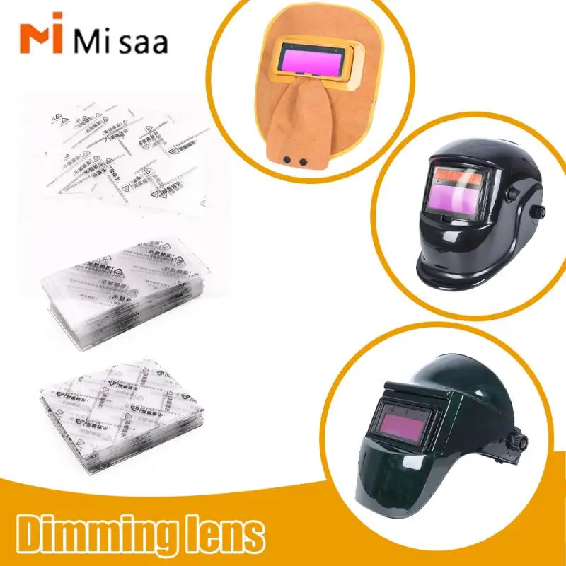 1PC Welding Helmet Lens Cover Transparent Protective Plate Round Corner Welding Mask Glass Lens Protective Lens Dimming Lens