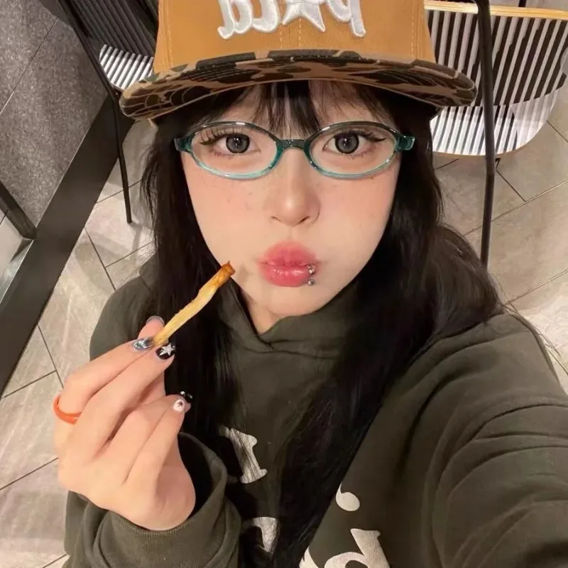 Women Vintage Small Oval Glasses Y2K Style Eyeglasses Outdoor Fashion Anti Blue Light Glasses Computer Protection Eyewear Oculos - Image 3