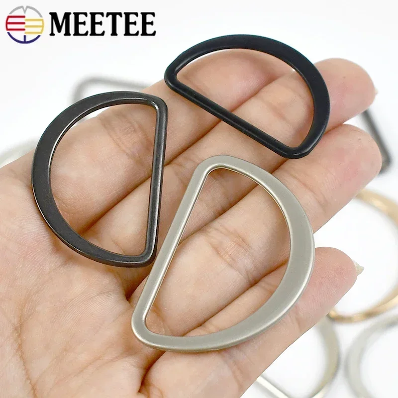 Meetee 10Pcs ID10-75mm Metal D Ring Buckles Bag Strap Closed Loop Connection Buckle DIY Webbing Rings Hook Clasp Sew Accessories