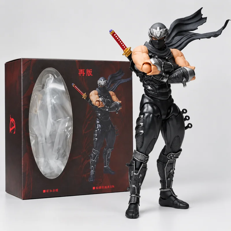 Black Ryu Hayabusa Ac Factory Toys Figure Ninja Gaiden Kaiyodo Revoltech Yamaguchi Action Figurine Ko Model Statue Gifts Toys