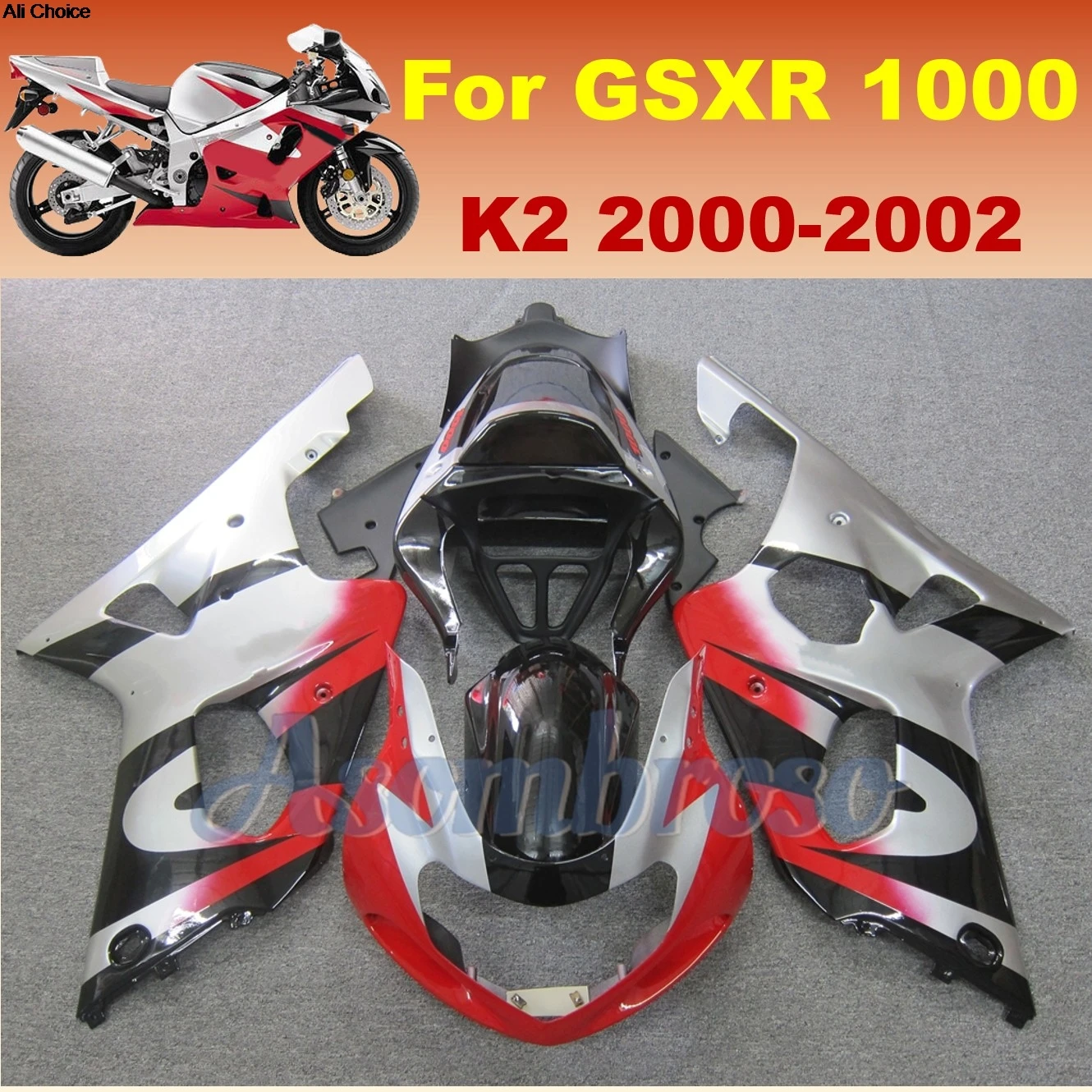 Motorcycle Plastic Fairings For GSXR1000 2000 2001 2002 GSX1000R GSXR 1000 K2 Injection Bodywork Panels