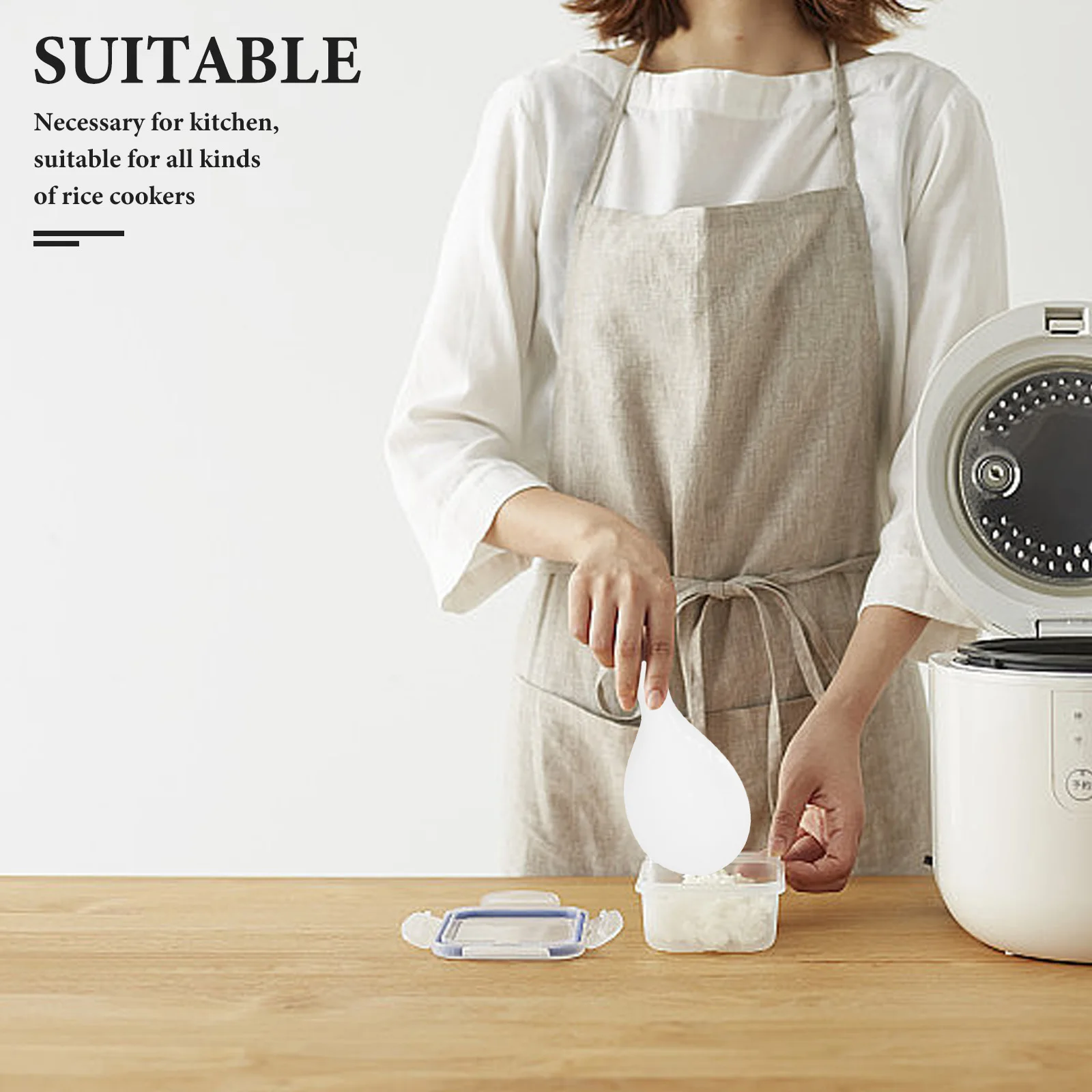 

2 шт. ложка многоразовая антипригарная кухонная лопатка для риса с большой ручкой для рисоварки легко чистится износостойкая удобная бытовая лопатка