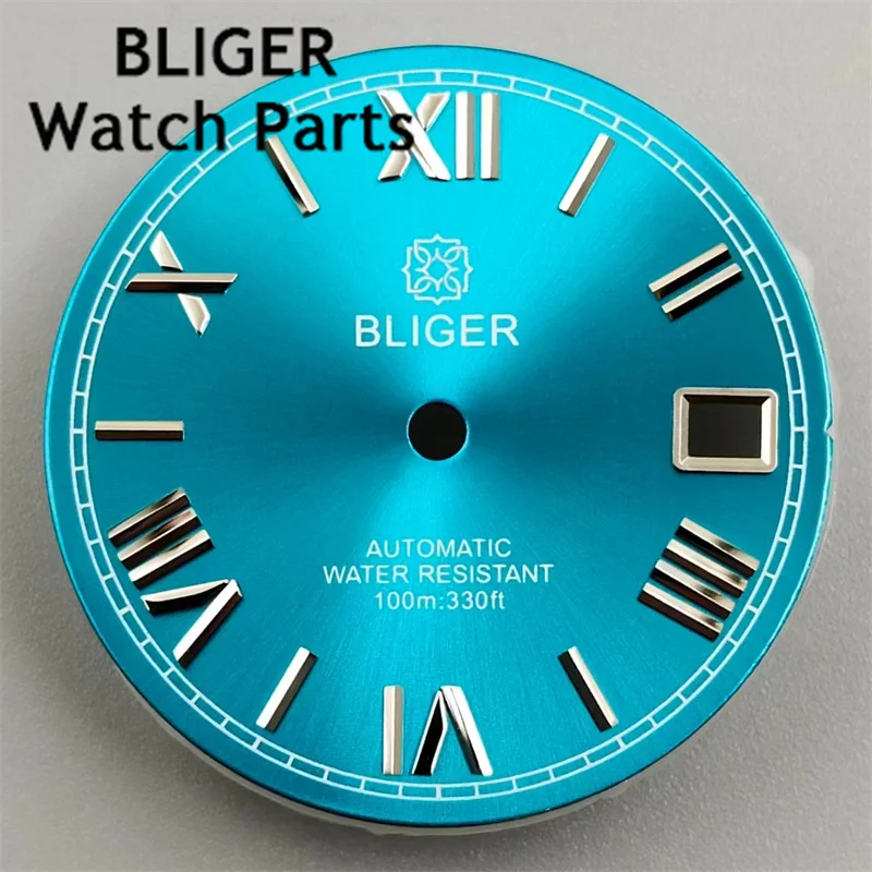 BLIGER-esfera de reloj azul de 29mm, Dial romano, reemplazo de movimiento NH35, piezas de accesorios de reloj