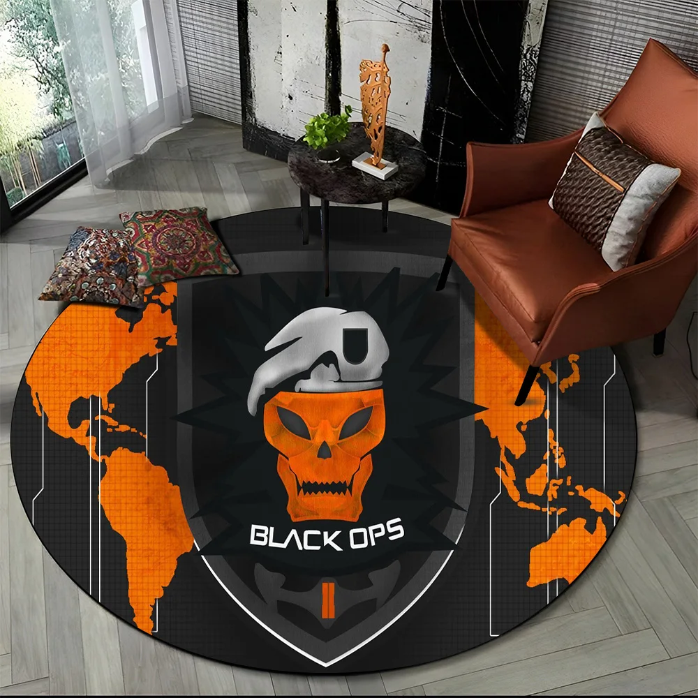 COD, Call of Duty Game ,Gamer  Round Area Rug,Circle Carpet Rug for Living Room Children's Bedroom Sofa Decor,Non-slip Floor Mat