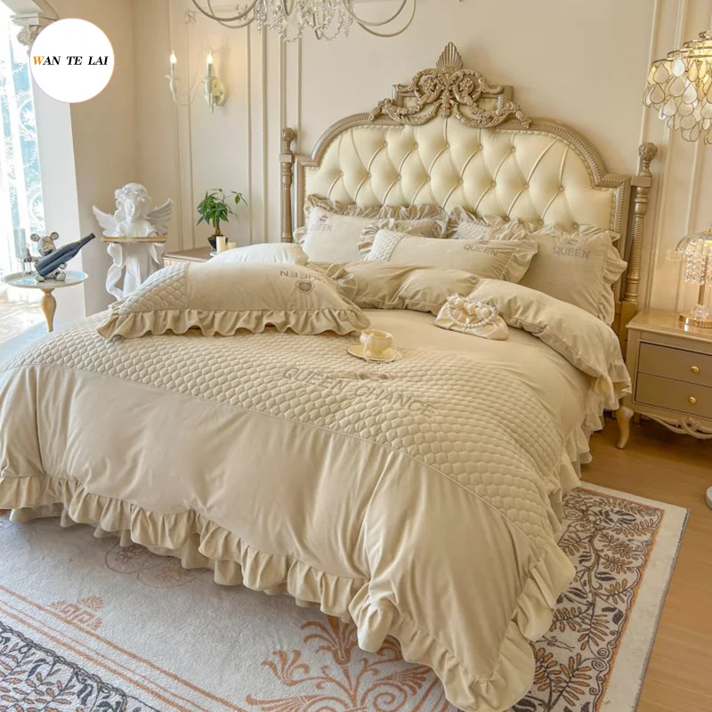 

Thick Solid Color Velvet Duvet Cover Winter Warmth Bedding Set Double Quilt Cover Twin Queen King Comforter Cover