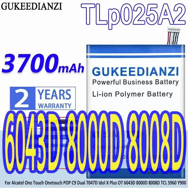 

Battery Tlp025a2 3700Mah For Alcatel One Touch Onetouch Pop C9 Dual 7047D Idol X Plus OT 6043D 8000D 8008D Tcl S960 Y900