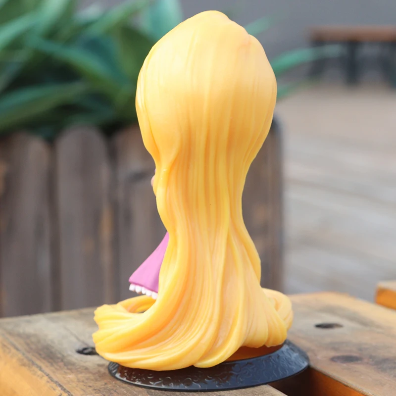 Disney Princess Figure Rapunzel Princess 14cm PVC Q Posket Tangled Rapunzel Doll Cake Wedding Decoration Children Toys Gifts