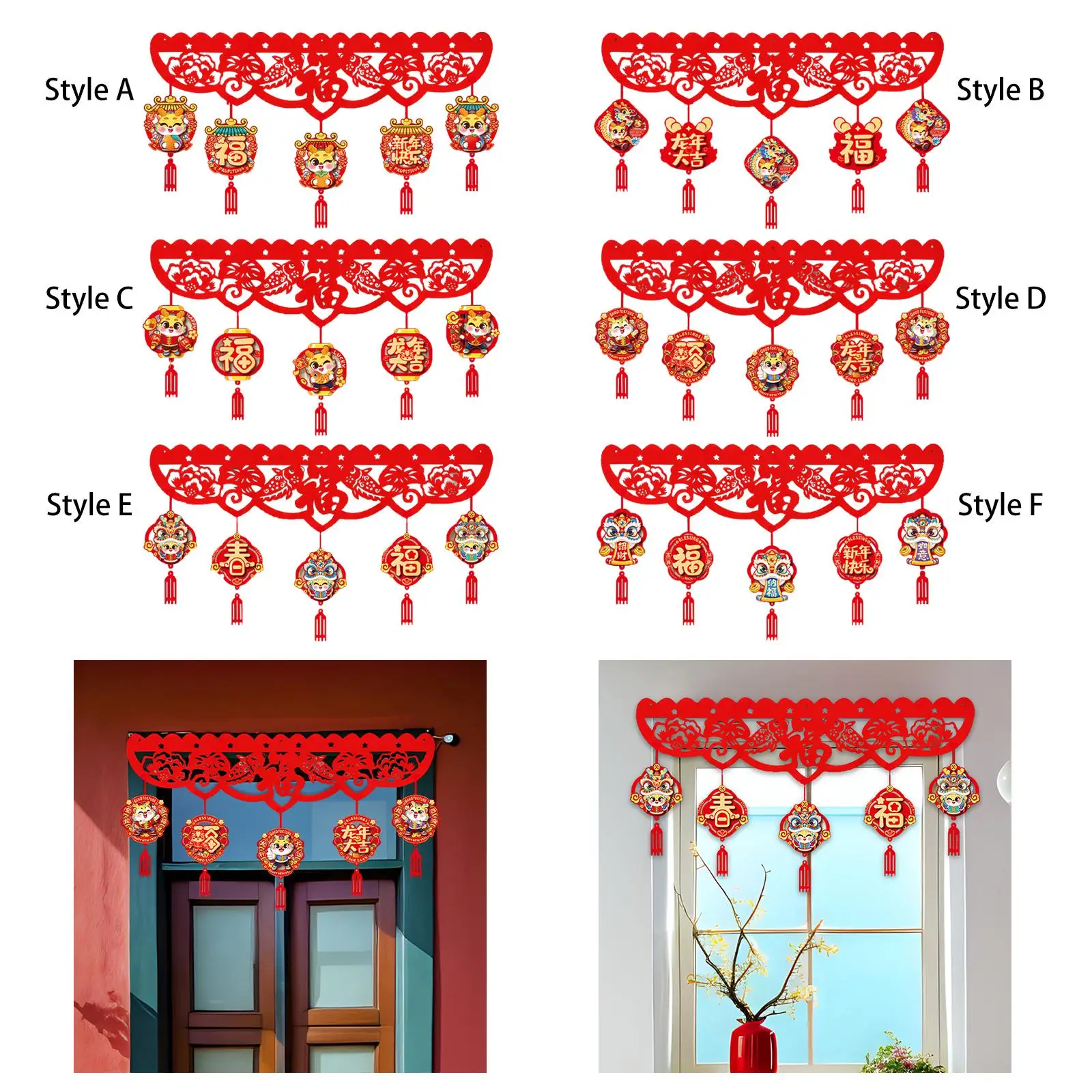 Chinese New Year Decoration Door Curtain Decoration Spring Festival Decor Home Decor for Outdoor