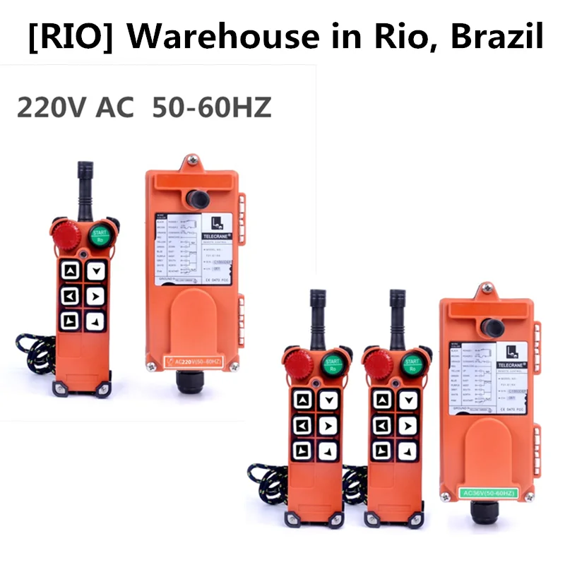 RIO Brazil Warehouse F21-E1 Industrial Crane Wireless Radio Remote Control for Truck Hoist 220V AC