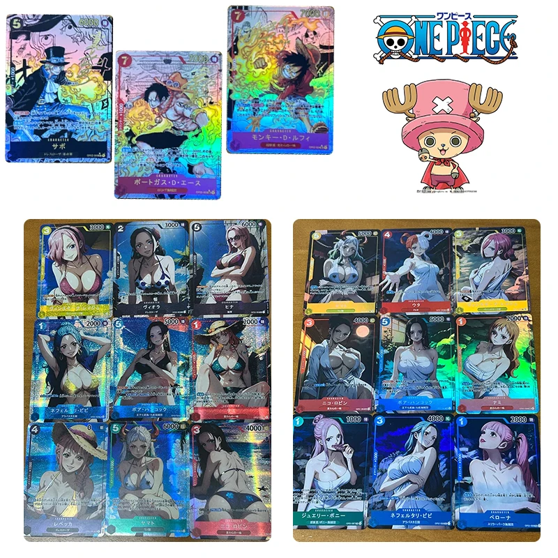 

9Pcs/set Homemade One Piece Rare Collection Flash Card Boa Hancock Luffy Anime Characters Game Card Cartoon Toy Christmas Gift