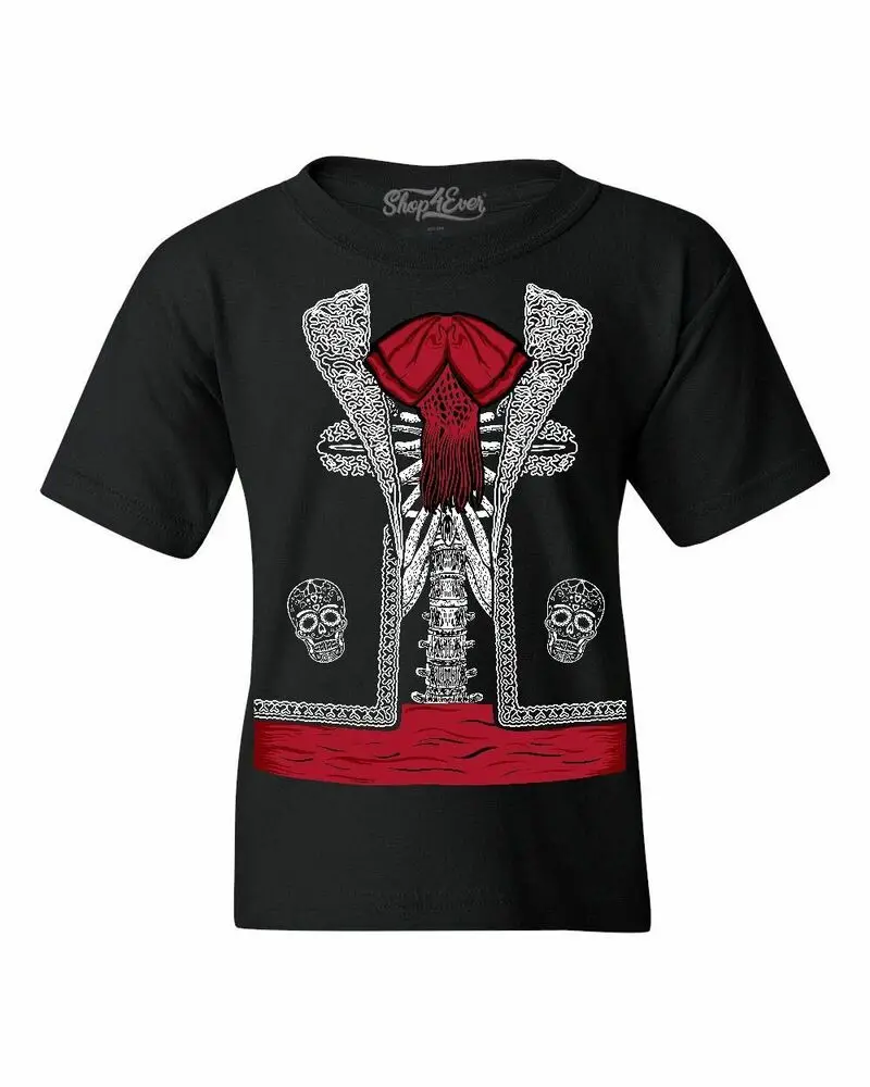 Mariachi Skeleton Costume Youth's T-Shirt Day of the Dead Halloween ShirtsAnime Graphic T-shirts for Men Clothing Women Tees Y2K