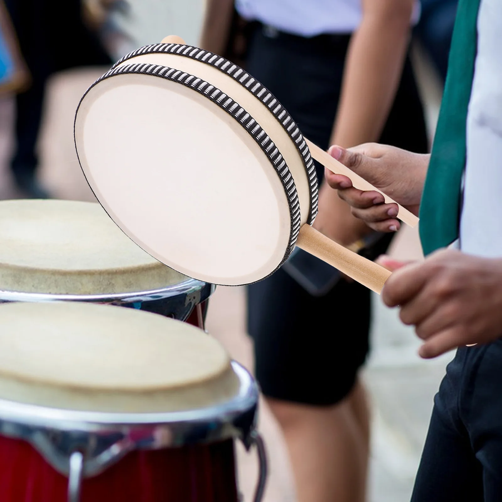 

1 set 1 Set Kids Hand Drum Wood Percussion Instrument Portable Durable Frame Drum For Toddler Musical Educational Gift Preschool