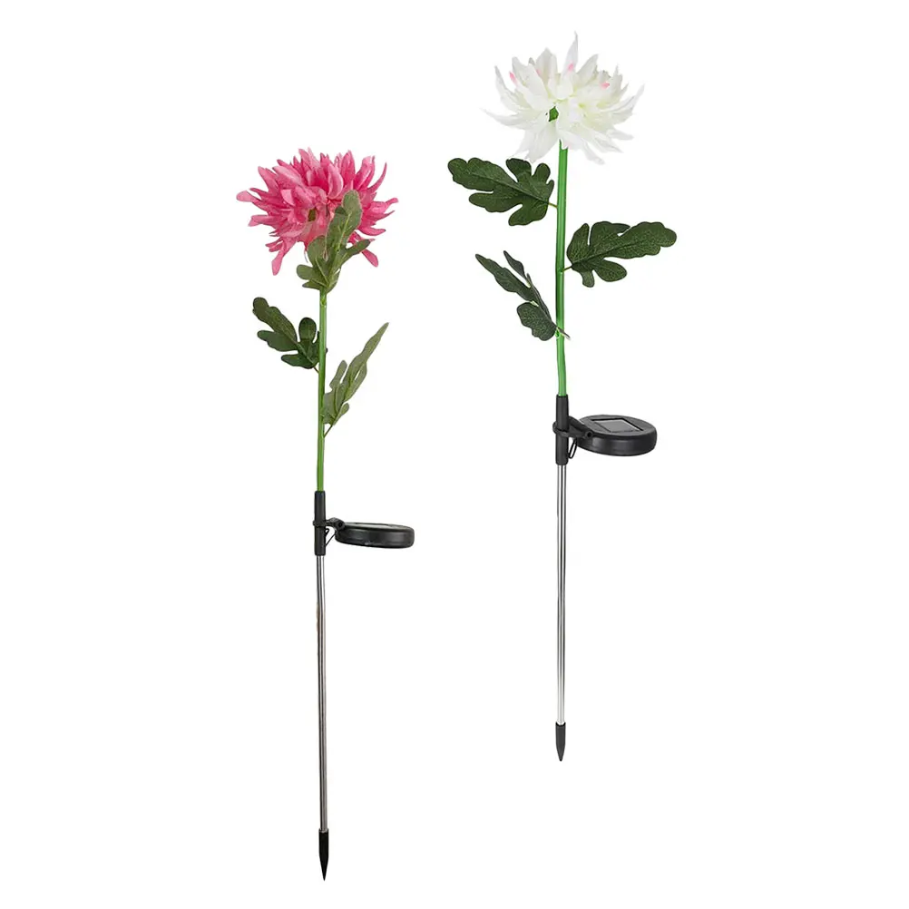 

2Pcs Solar Pink White LED Led Solar Light Garden Lawn Decorative Lamp Decorative Outdoor Yard Landscape Lighting