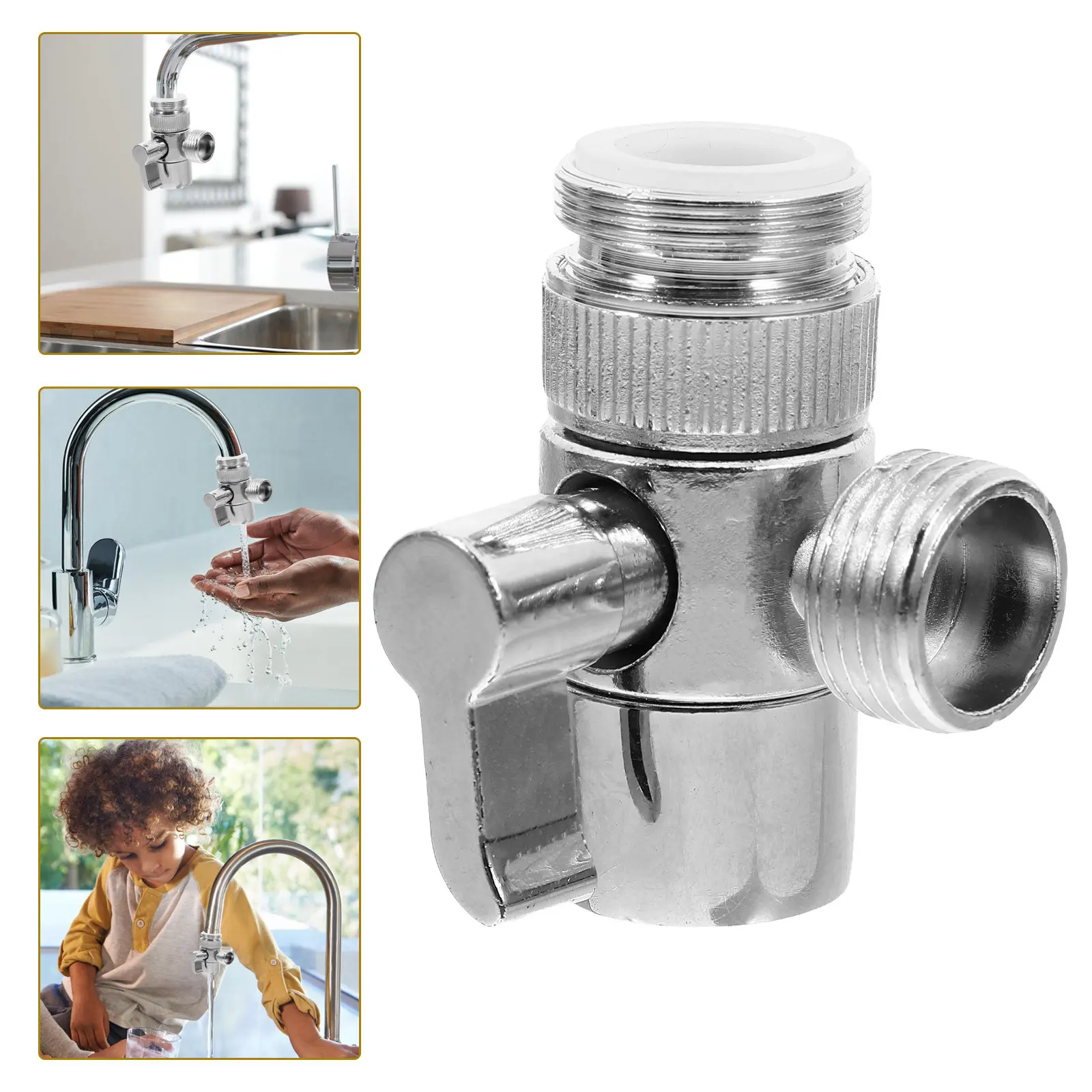 Copper ABS Water Pipe Adapter 1 2 Inch Shower Splitter Diverter Faucet Hose Sink Washing Machine Dishwasher Toilet
