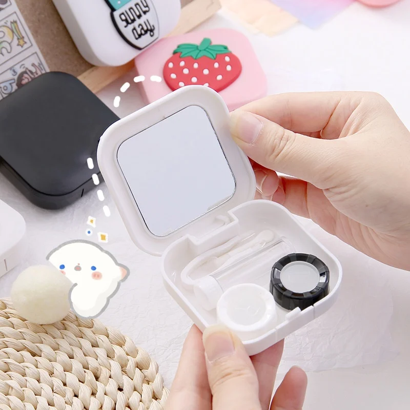 Cute Cartoon Small Contact Lense Storage Box Lovely Contact Lens Case Portable Travel Contact Lenses Case Container Lenses Box